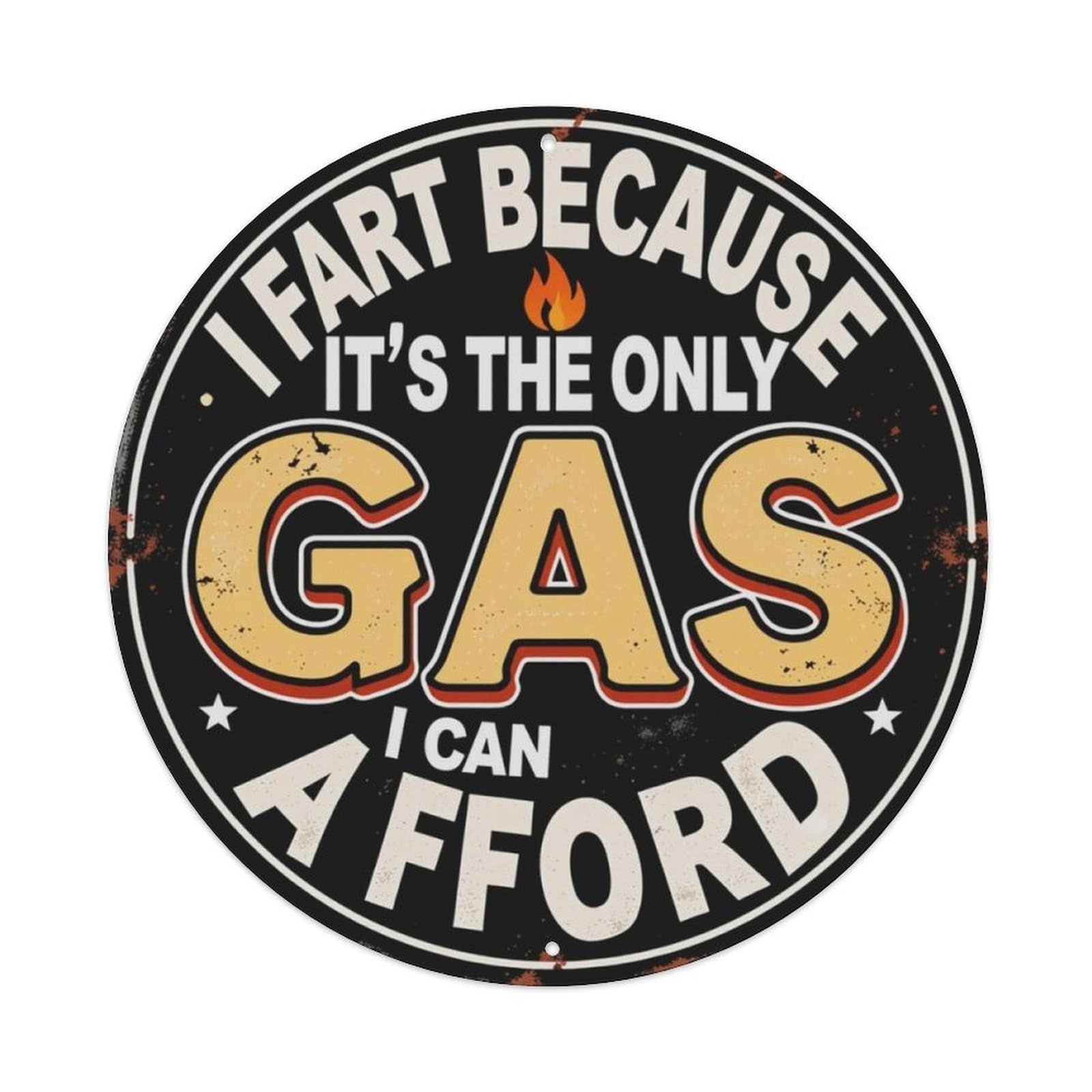 Funny Slogan Vintage Round Decor Sign Vintage Aluminium Metal Sign, Retro Wall Decor for Home, Bar, Garage & Farmhouse 20x20cm