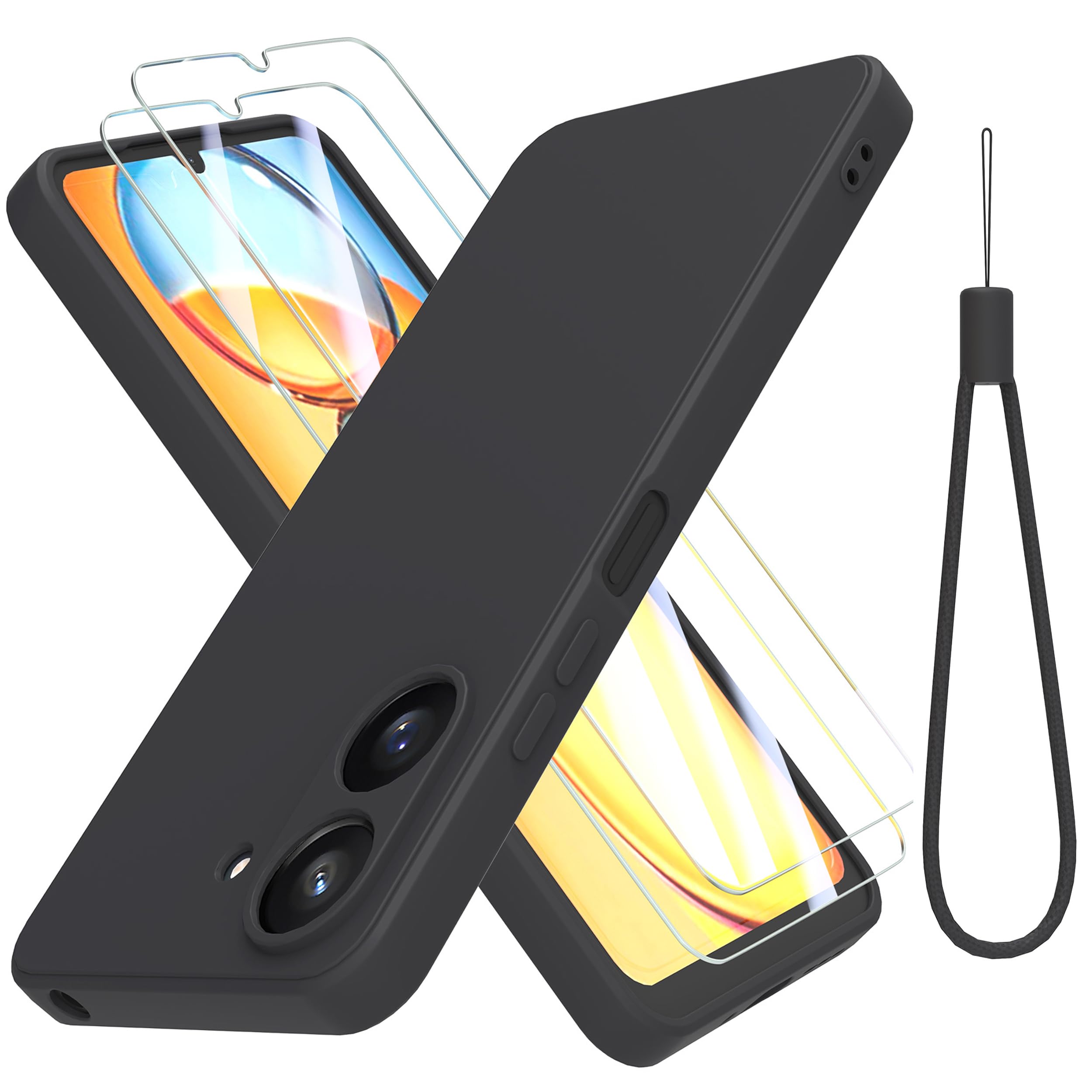 THIYUFUNS Case for Xiaomi Redmi 13C 4G with 2 Tempered Glass Screen Protector