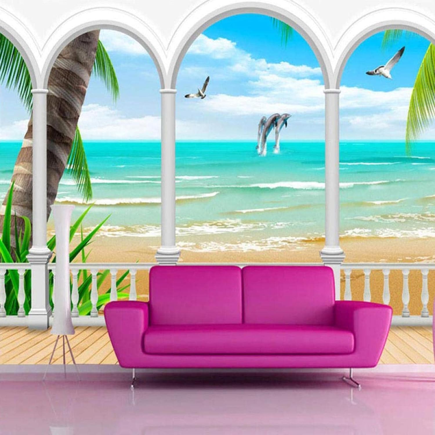 Papier peint mural dauphin 3D sticker photo personnalisé sur mesure