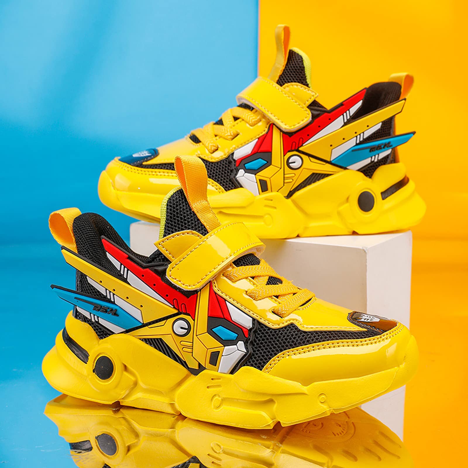 Zapatillas de deporte para correr para niños y niñas, ligeros, cierre con velcro, transpirables, zapatillas de malla para ocio, talla 27-39