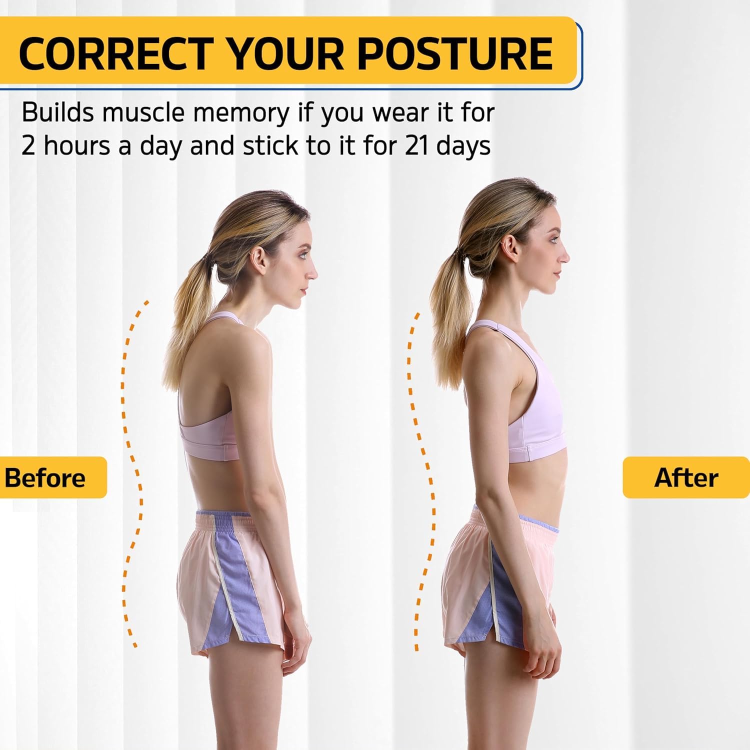 Vaunn Correcteur de Posture Dorsal pour Femmes et Hommes, Soutien Réglable, Correction de la Scoliose et des Bosses, Douleurs Dorsales, Correction de la Colonne Vertébrale - 3