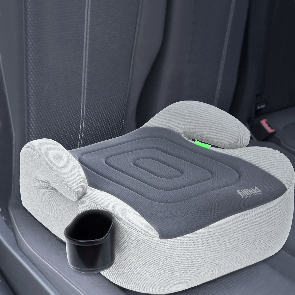 Sitzerhöhung i-Size Norm Isofix Kinder Auto Sitz Gruppe 3 125 – 150 cm Körpergröße ECE R129 (GRAU)