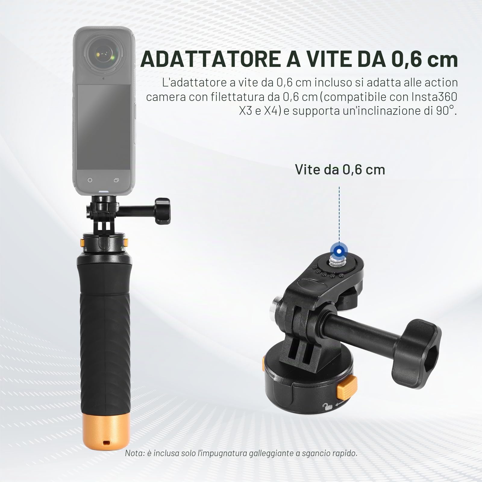 Base Magnetica Per Insta360 Go Ultra – Attacco Rapido Per Treppiede, Angolazione Verticale 90°, Per Ventosa Elettrica