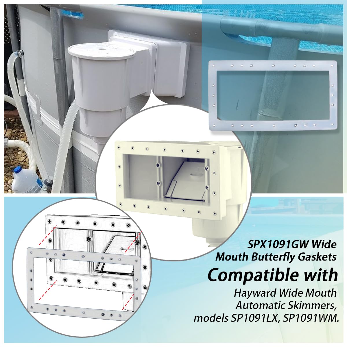 Hayward SPX1091GW Schmetterlingsdichtung – Ersatz Für Automatische Skimmer | Breite Öffnung, 6 Kg