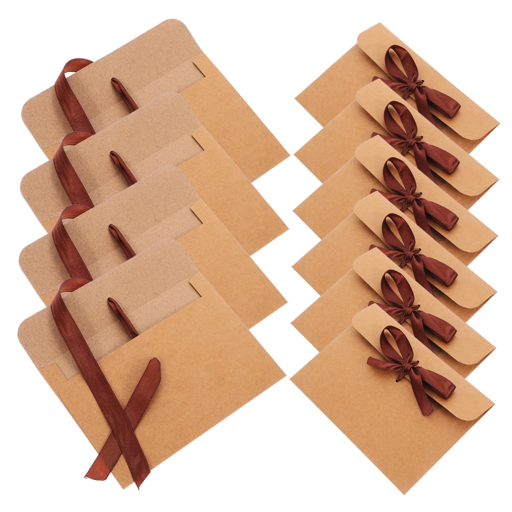 Buste Vintage Fiocco 50 Pezzi, Carta Kraft Color Caffè