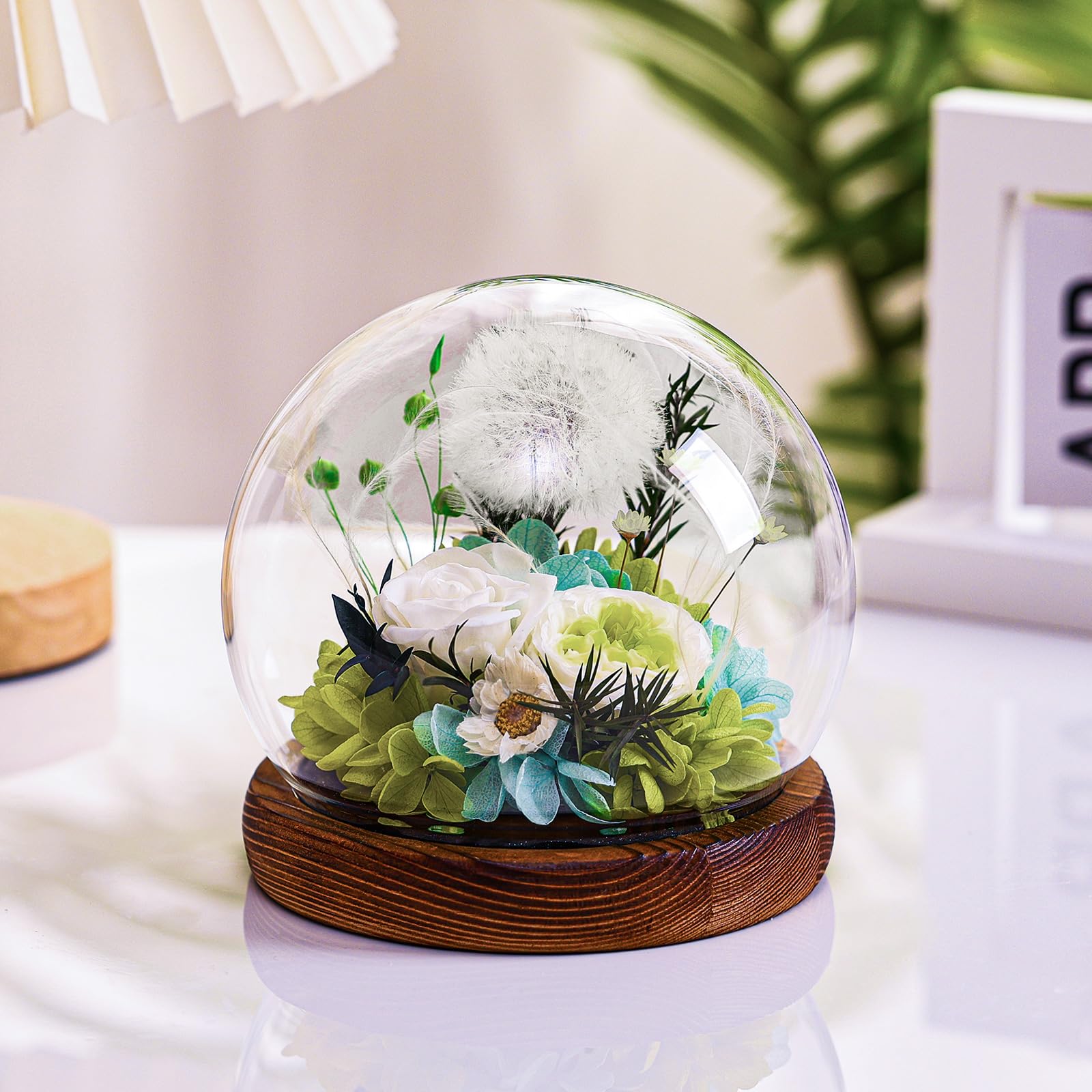 Pissenlit Dans Un Verre - Décoration Romantique Et Cadeau Symbolique D'amour éternel