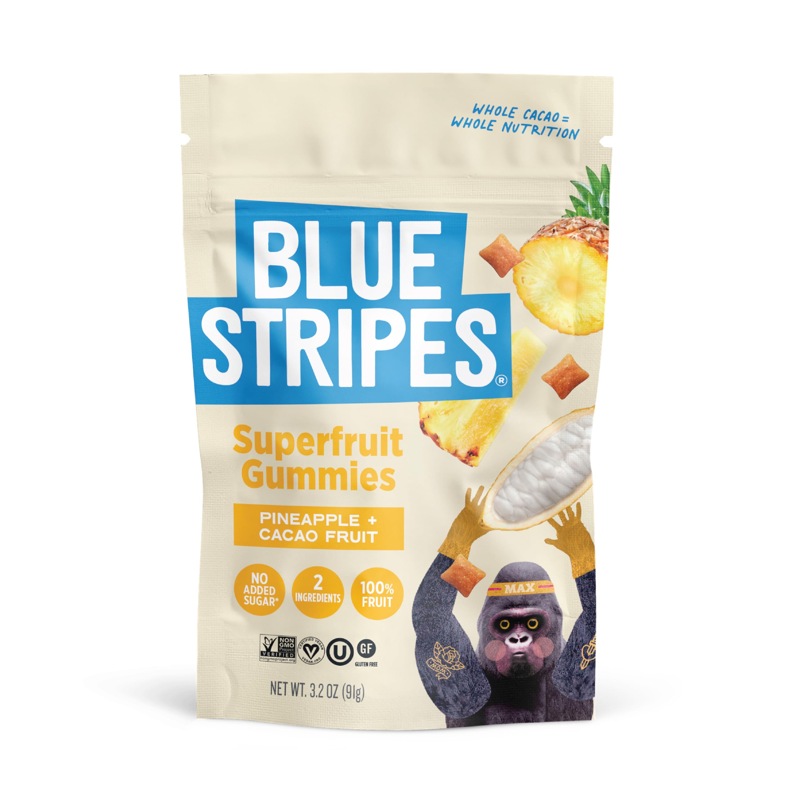 Amazon.com: Blue Stripes Cacao Superfruit Gummies - Vegan Chewy