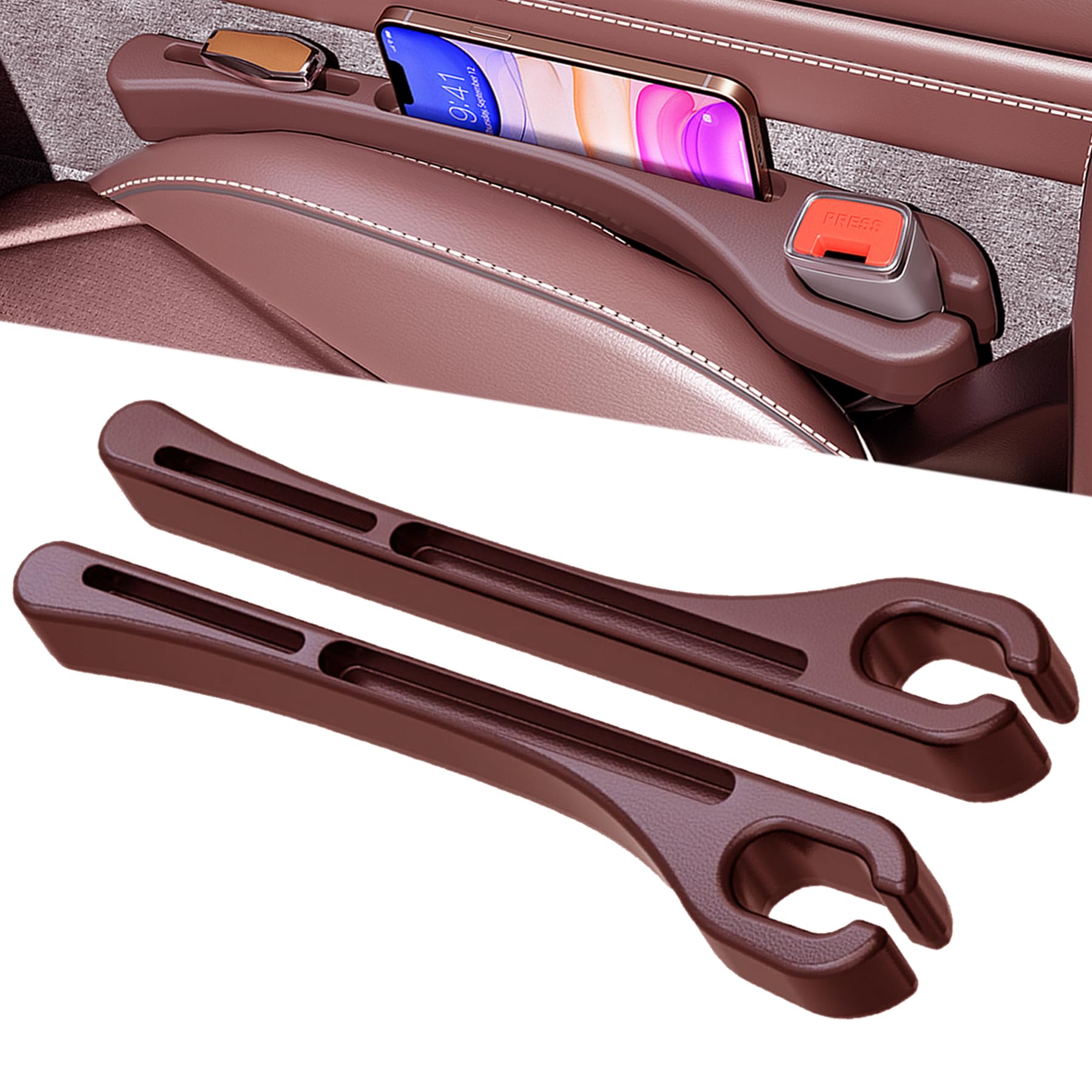 Upgraded Car Seat Gap Filler 2 Pack，Car Gap Filler Prevent Things from Falling Between Seat and Center Console, car Accessories Cool