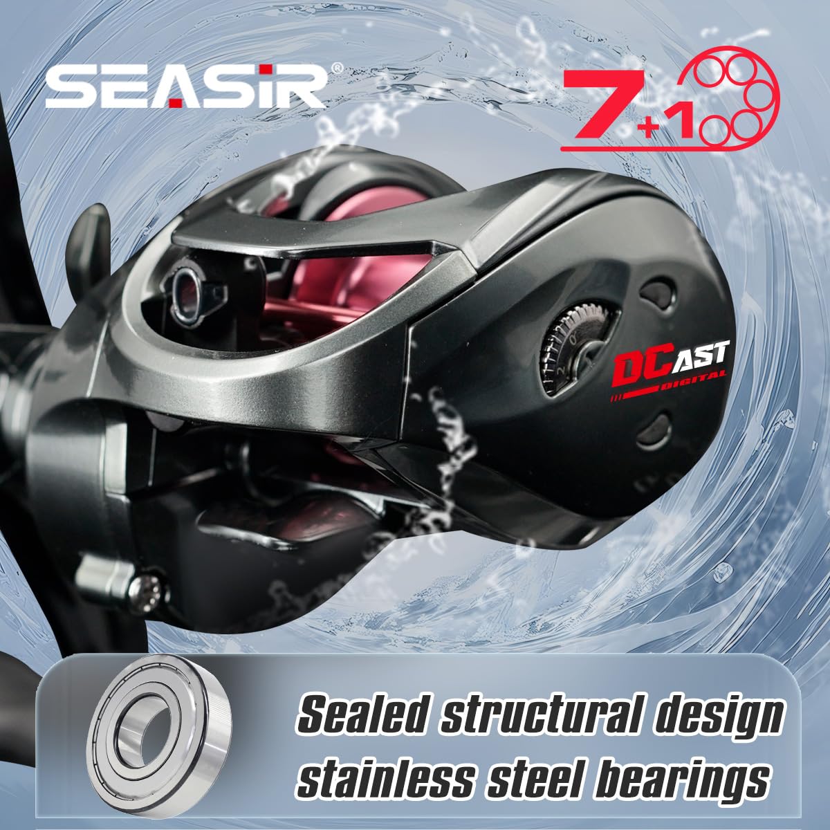 SEASIR DCast Digital スピンキャストリール Amazon.com : SEASIR DCast Baitcaster Reel, Digital Control Fishing