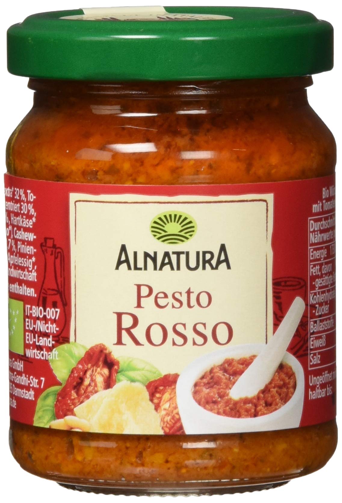 Alnatura Bio Pesto Glas, Rosso, 130 g