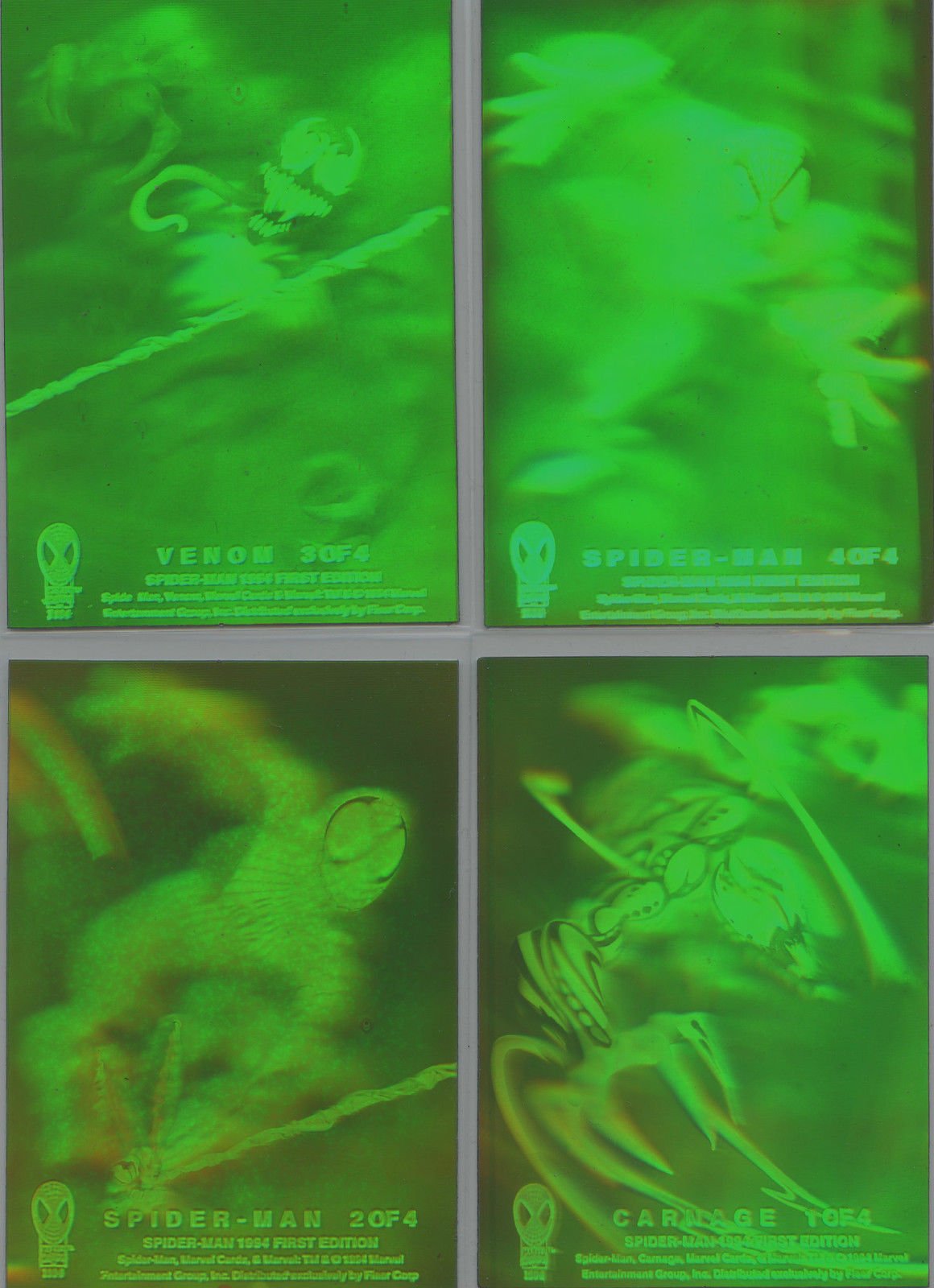 1994 Marvel Fleer Spider-man Complete 4 Card Hologram Chase Insert Set : Collectibles & Fine Art