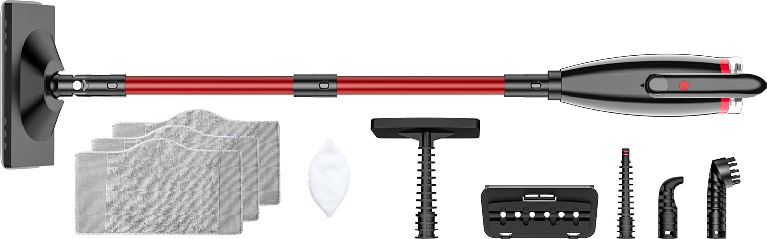 Steam Mop has 2Modes, 600ML Removable Tank, 23FT Power Cord, 3Pads