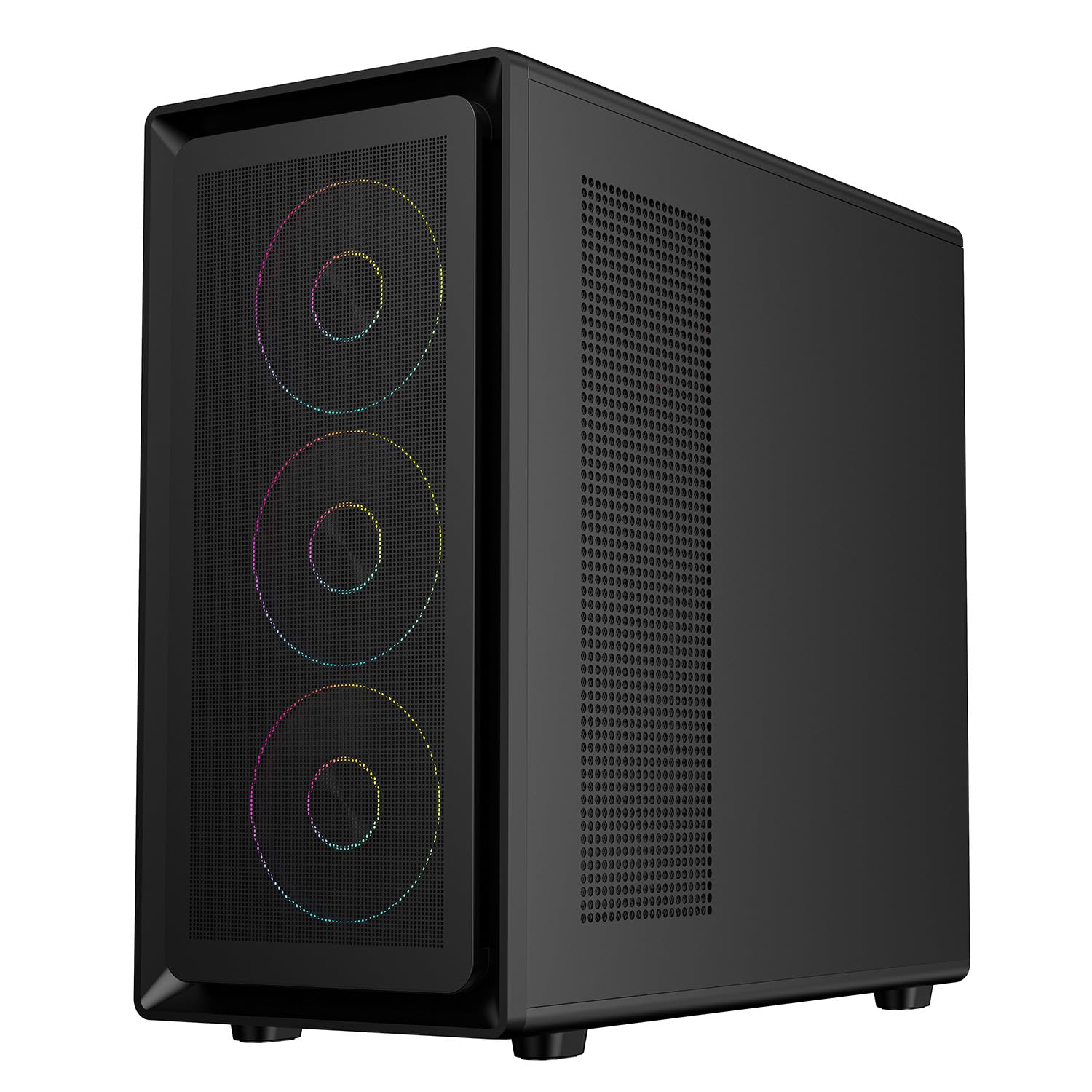 Itek Case Gaming MESHCORE 36B – Tower ATX con 4 Ventole ARGB 12 cm incluse, USB-C, 2x USB 3.0 e Pannello Laterale in Vetro Temperato