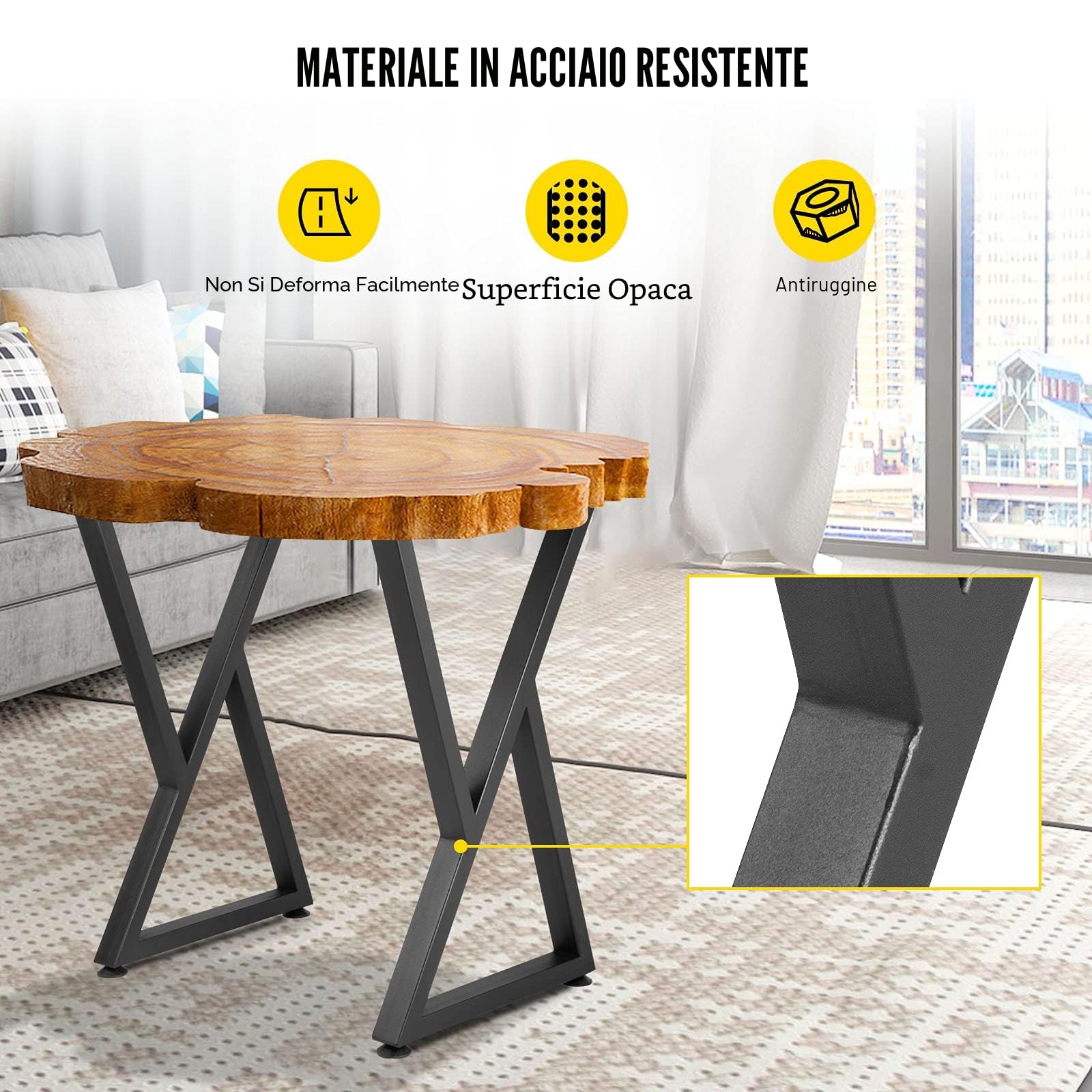 VEVOR Gambe da tavolo, 71,1 x 45,7 cm, set da 2 pezzi, gambe robuste per panca a forma di Z in metallo, struttura in ferro battuto, mobili fai da te per tavolo da pranzo con protezioni in gomma,