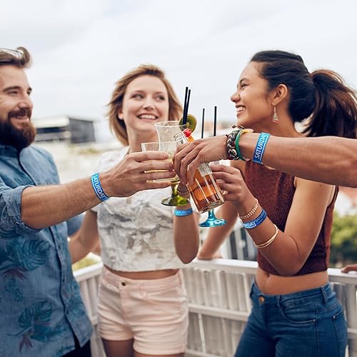 Miniatura 6 de Henoyso 600 pulseras de papel para el sábado, pulseras de papel de admisión a eventos, impermeables, numeradas, para fiestas, para eventos, día de