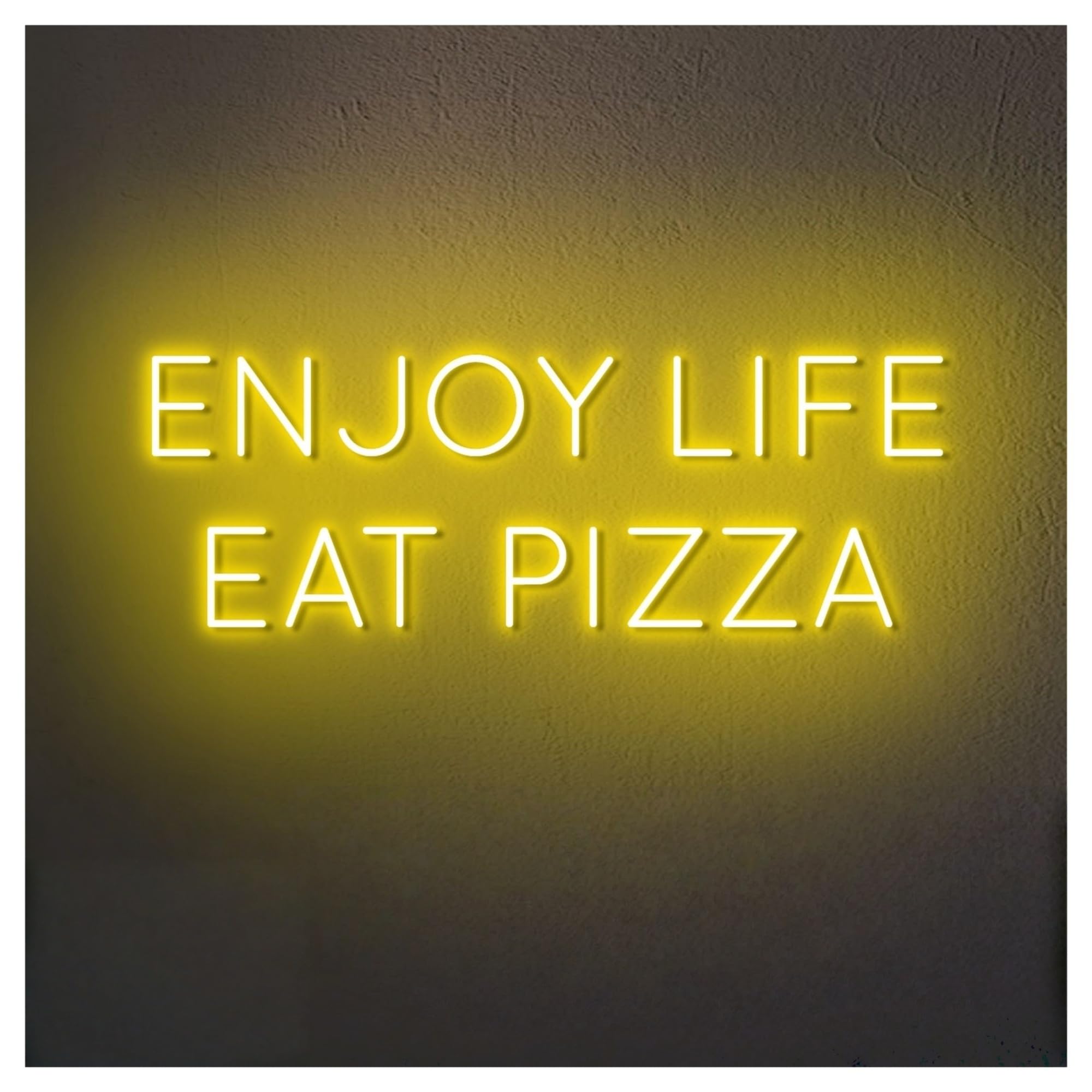 RONGCH Hanging Art Neon Signs Enjoy Life Eat Pizza Neon Sign Store Wall Art Decor Restaurant 50cm