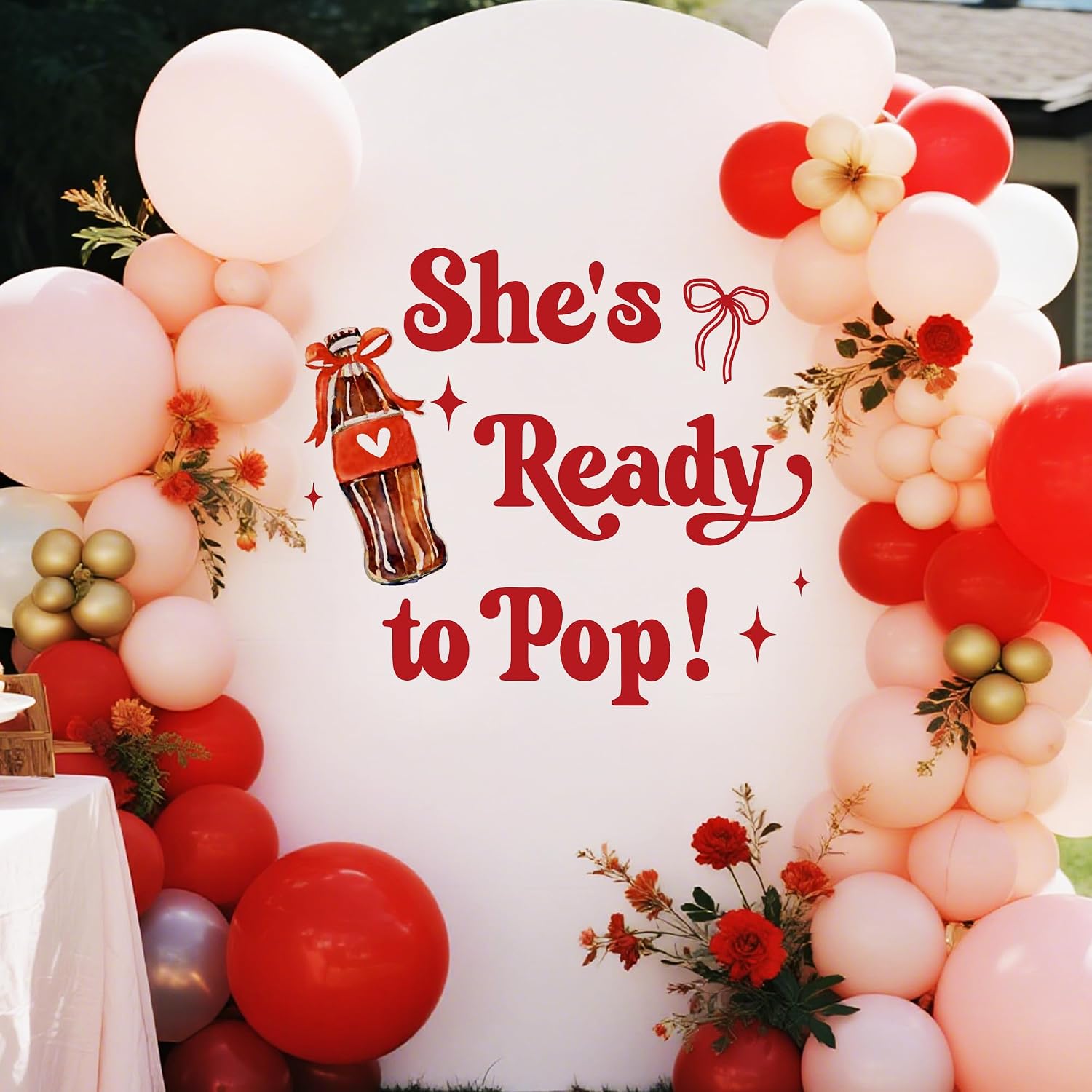 She's Ready to Pop Decal Sign Shes Ready to Pop Baby Shower Decorations Gender Reveal Party Decoration Supplies
