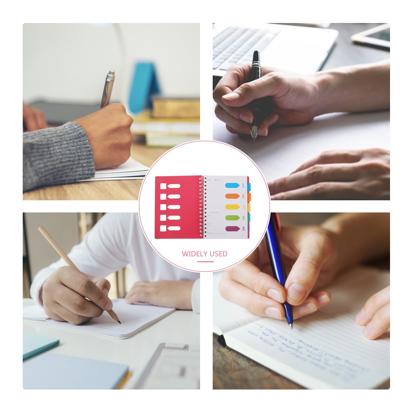 Healvian Cuaderno Espiral A5 Mediano 2 Piezas Azul y Rosa Cubierta Pp Resistente, Libreta de Notas Ligera para Diario y Programación, Cuaderno de Viaje Práctico para Oficina y Estudio