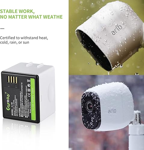 Miniatura 6 de A-1B Batería de repuesto para cámara Arlo Pro, Pro 2 VMA4400 2440mAh baterías recargables de iones de litio 7.2V17.57Wh (paquete de 2)