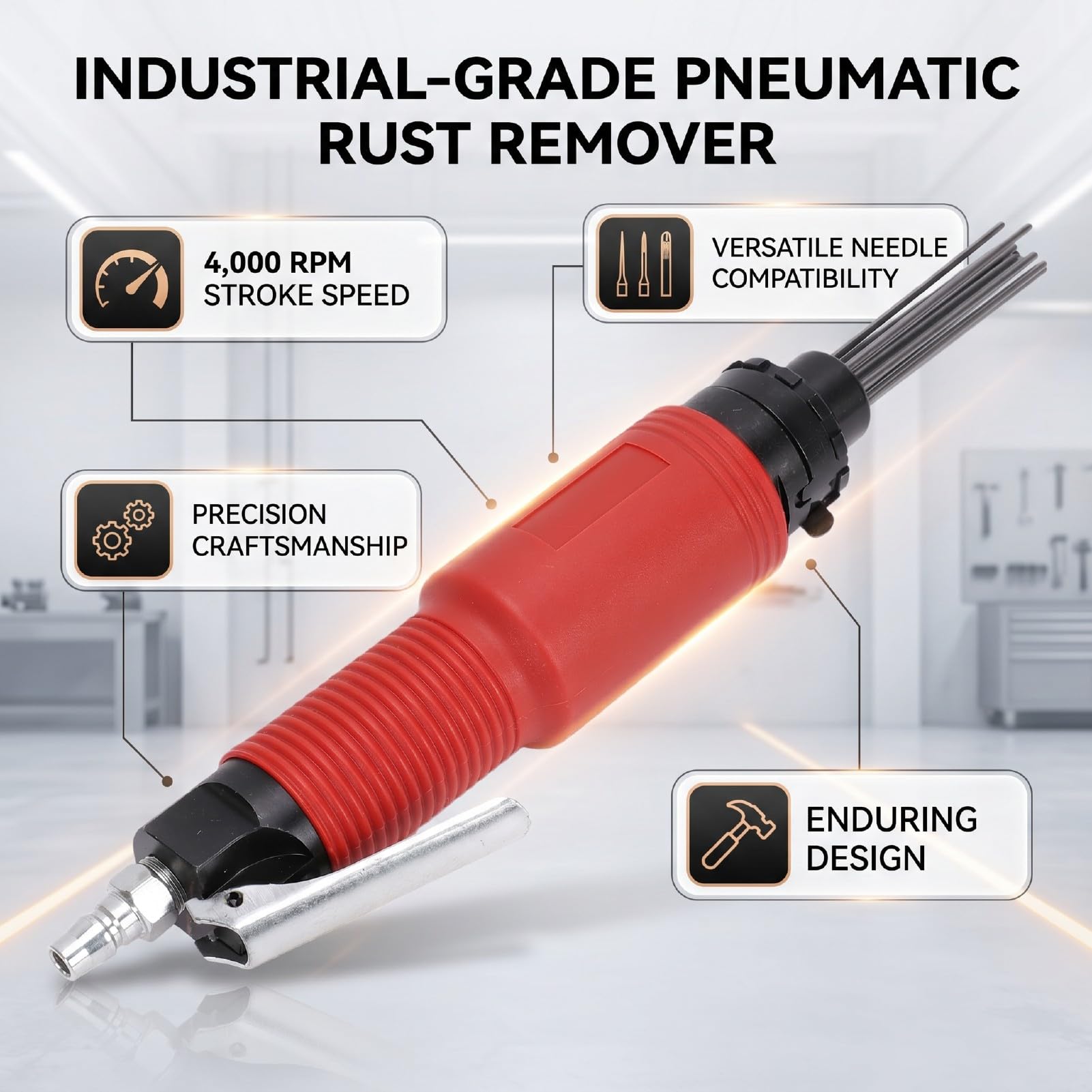 Generic Pneumatyczny środek do Usuwania Rdzy Profesjonalny środek do Czyszczenia Lakieru Warsztatu Metal 2 Mm X 29 szt. i 3 Mm X 12 szt.