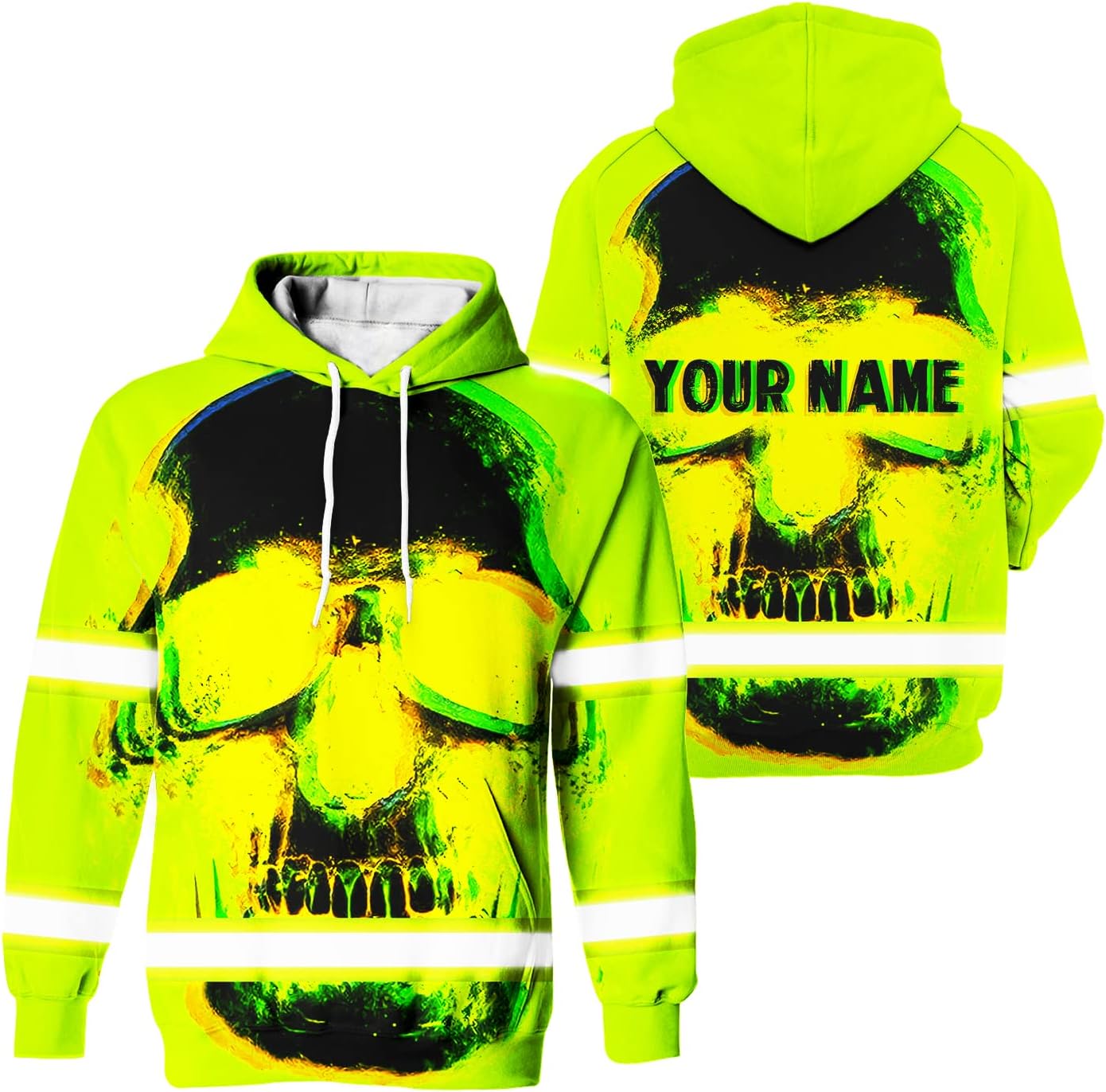 Eagle US Flag High Visibility Shirt for Men Hi Vis Shirt Custom Name Class 3 Reflective Safety Shirts Workwear