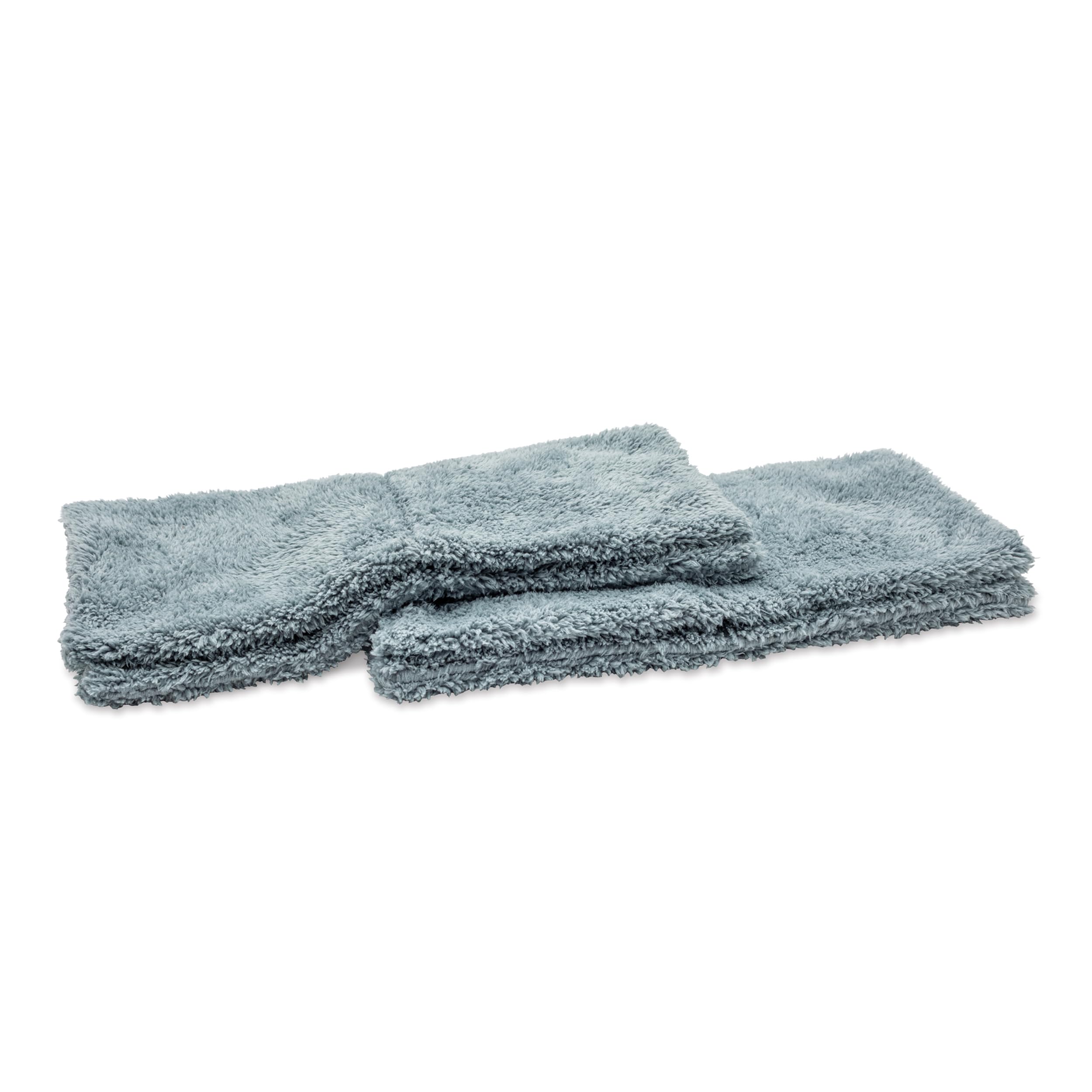 Griot's Garage 10295 Microfiber Plush Edgeless Wash Cloths (Set of 2),Gray,Small