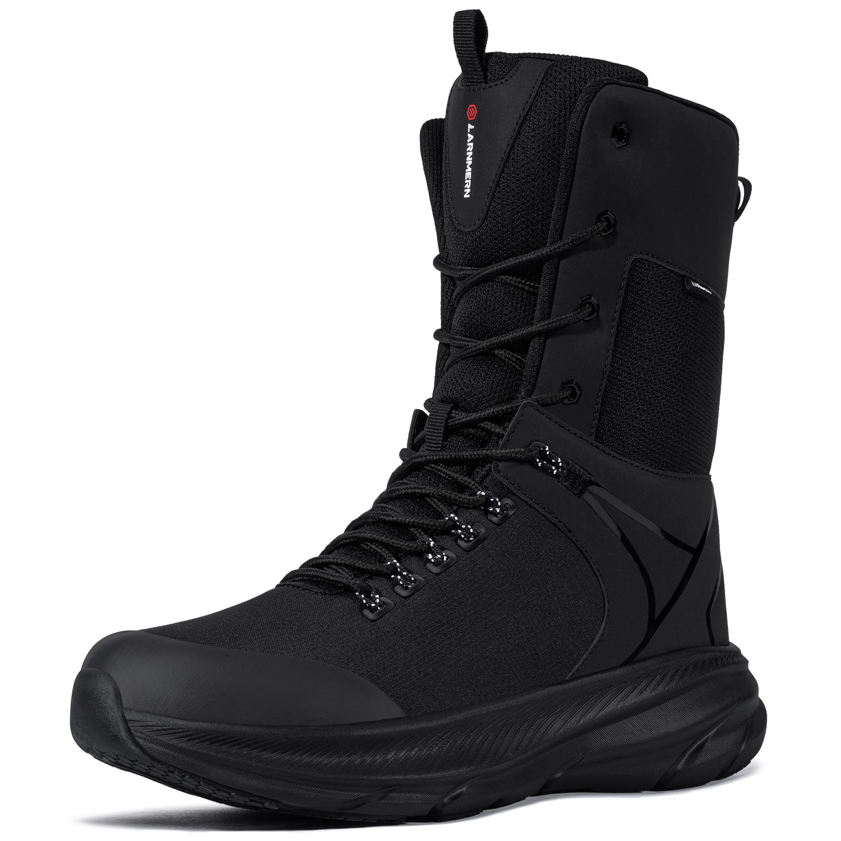 LARNMERN Botas de Trabajo Tácticas para Hombre Botas de Combate con Cordones para Hombre Botas de Locomotora (6-8 pulgadas)