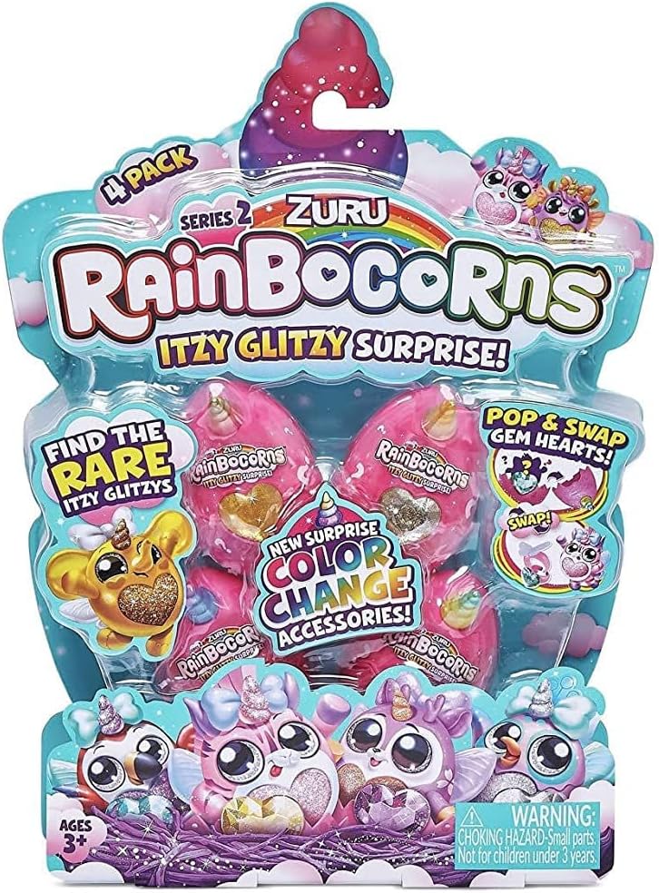 United Pacific Designs 9240TQ1: Rainbocorns 4Pk Itzy Glitzy Surprise Series 2