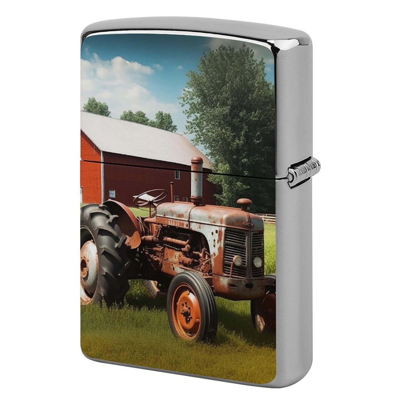 Company Farm Tractor Lighter Cover for Men, Personalized Lighter Case for Birthday Gift, Flip-Top Lighters Protective Cover, Portable Lighters Shell for Outdoor, Travel