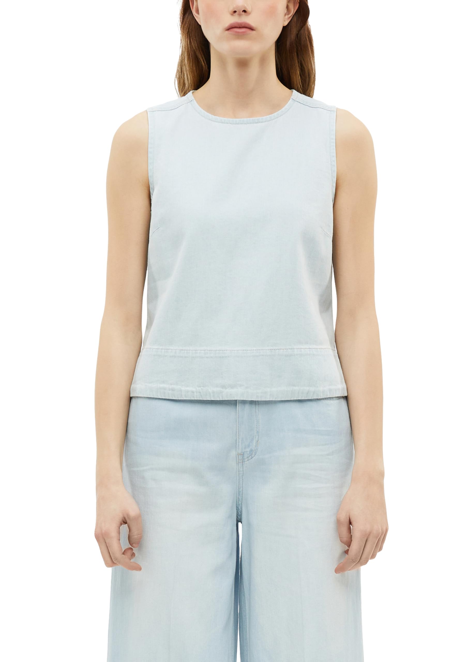 s.Oliver Women's 2178617 Sleeveless Jeans Blouse (Pack of 1), Blue, 18