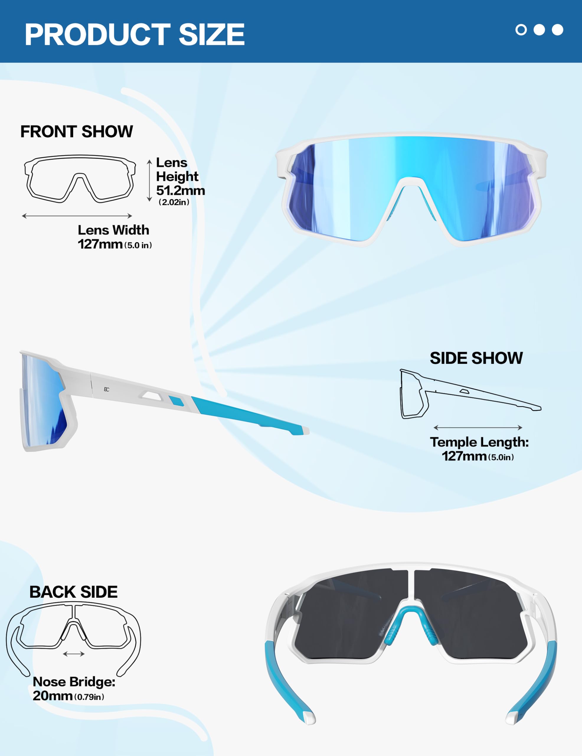 BIRCEN Gafas de sol de béisbol para niños y niñas, polarizadas, con protección UV, para ciclismo, de 5 a 12 años
