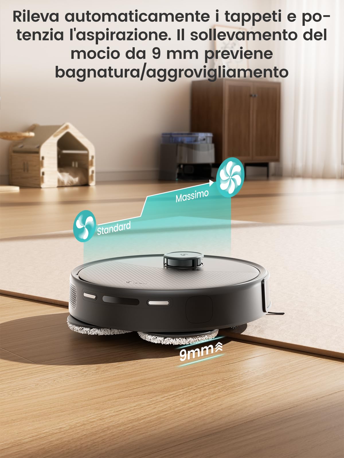 Lefant M3 Max Robot Aspirapolvere Lavapavimenti con Mappatura, Aspirazione 20000Pa, Laser dToF, Sensori PSD, Autosvuotamento 3,2L, Lavaggio Mop 45°C, Asciugatura, WiFi 2.4G/5G, Alexa/App, Grigio