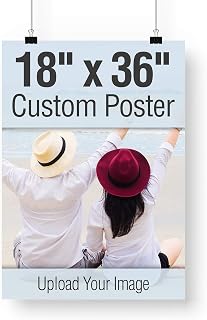 M&T Displays 18x36 Inch Custom Print Service Personalized Picture Poster Photo Paper Wall Art Printing Home Decor - Upload Your Image Photo Design or Logo