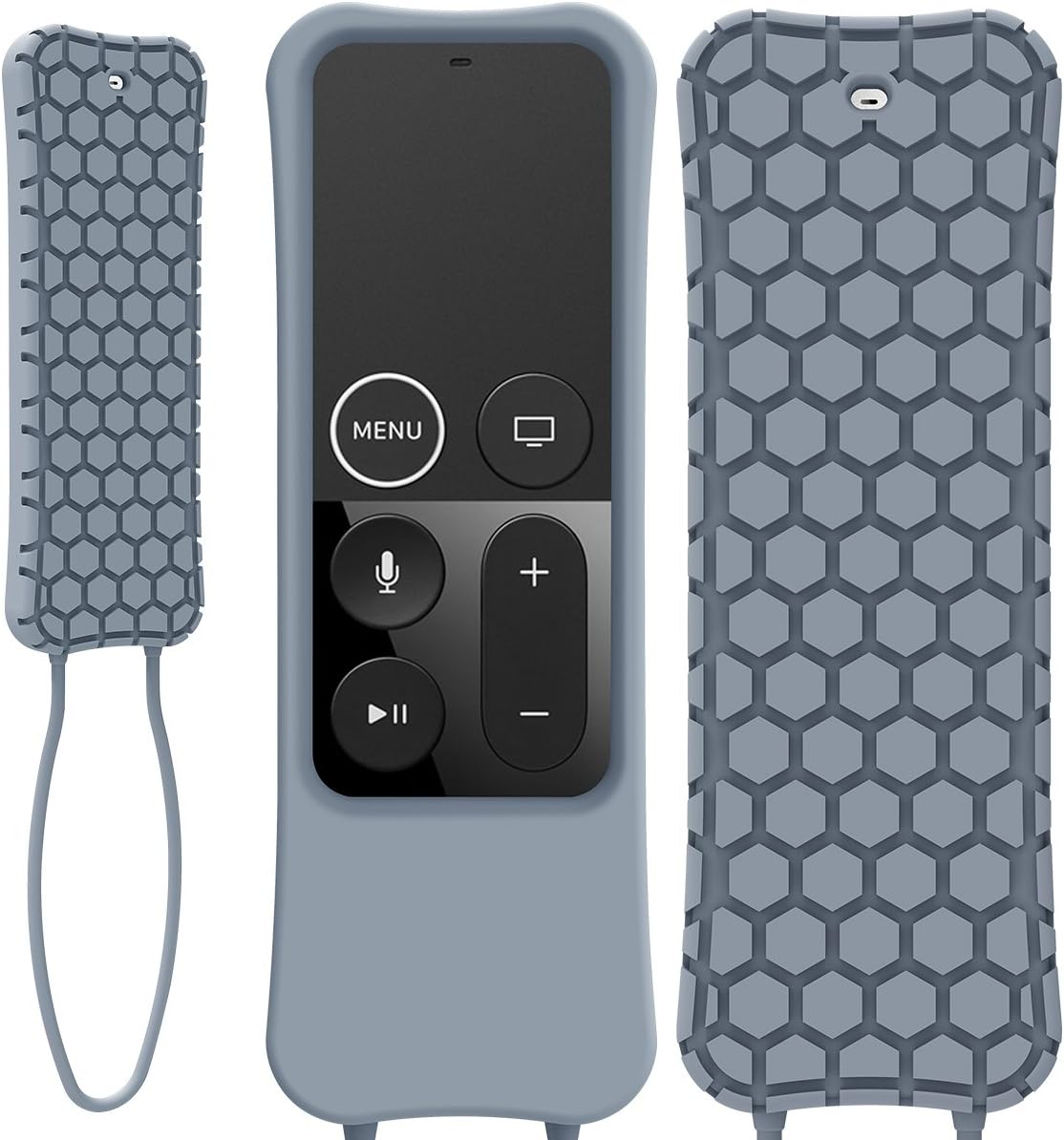 Kutop Compatible Apple TV Remote Case, Soft Silicone Protective Cover Light Weight Shock Proof Skin with Anti-Drop Strap fit Apple TV Remote Controller, 4K/ 4th Generation