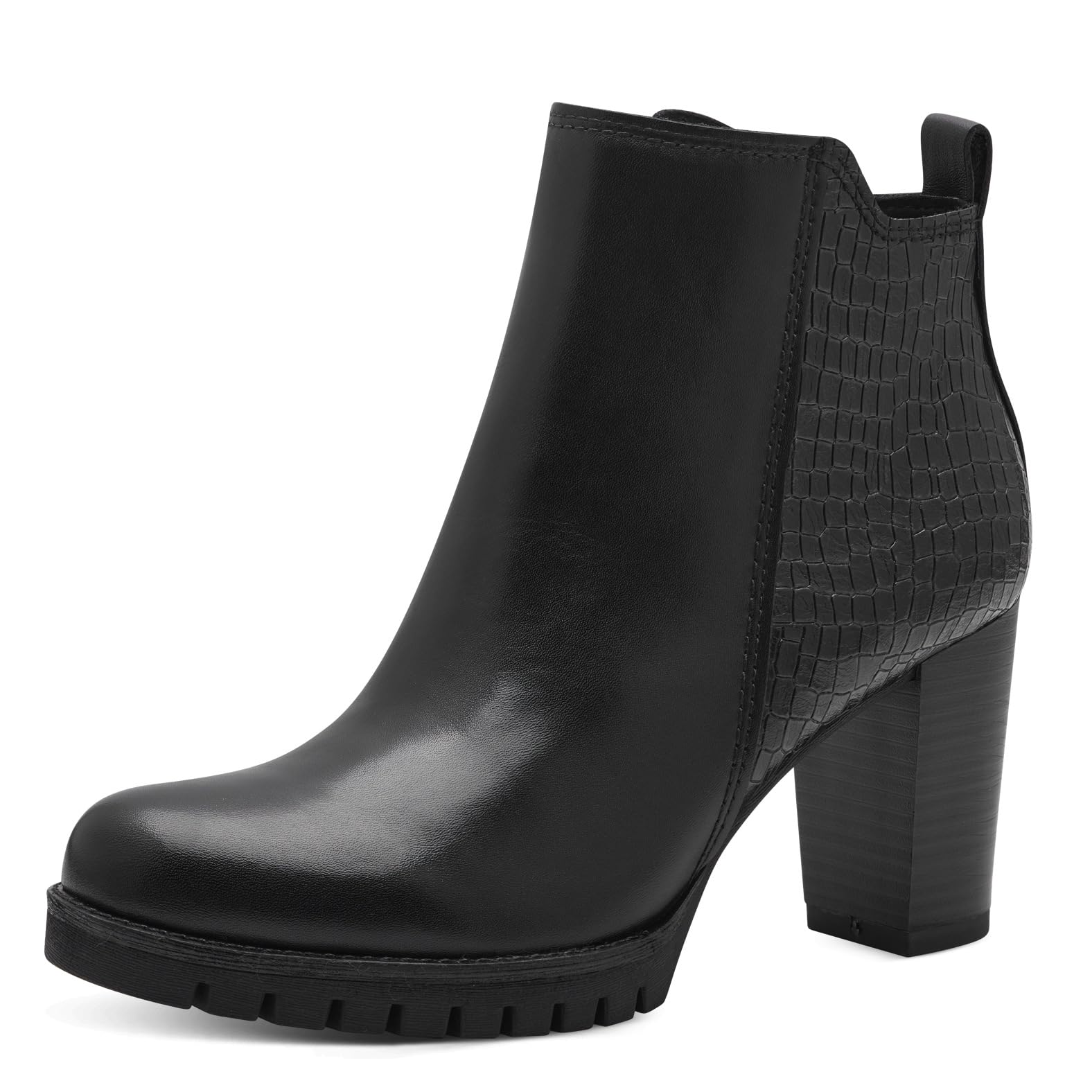 MARCO TOZZI Women's Bootie Zip + Briefs 2-25428-43 Fashion Boot, Black (Black Comb), 3.5 UK