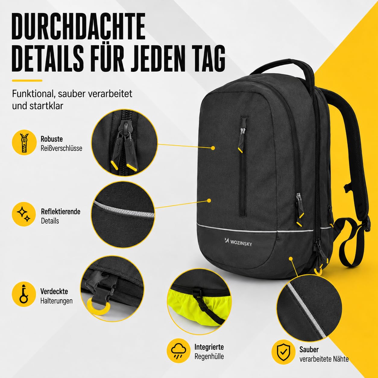 WOZINSKY Sacoche de vélo 2 en 1 pour porte-bagages arrière - Étanche - 30 l