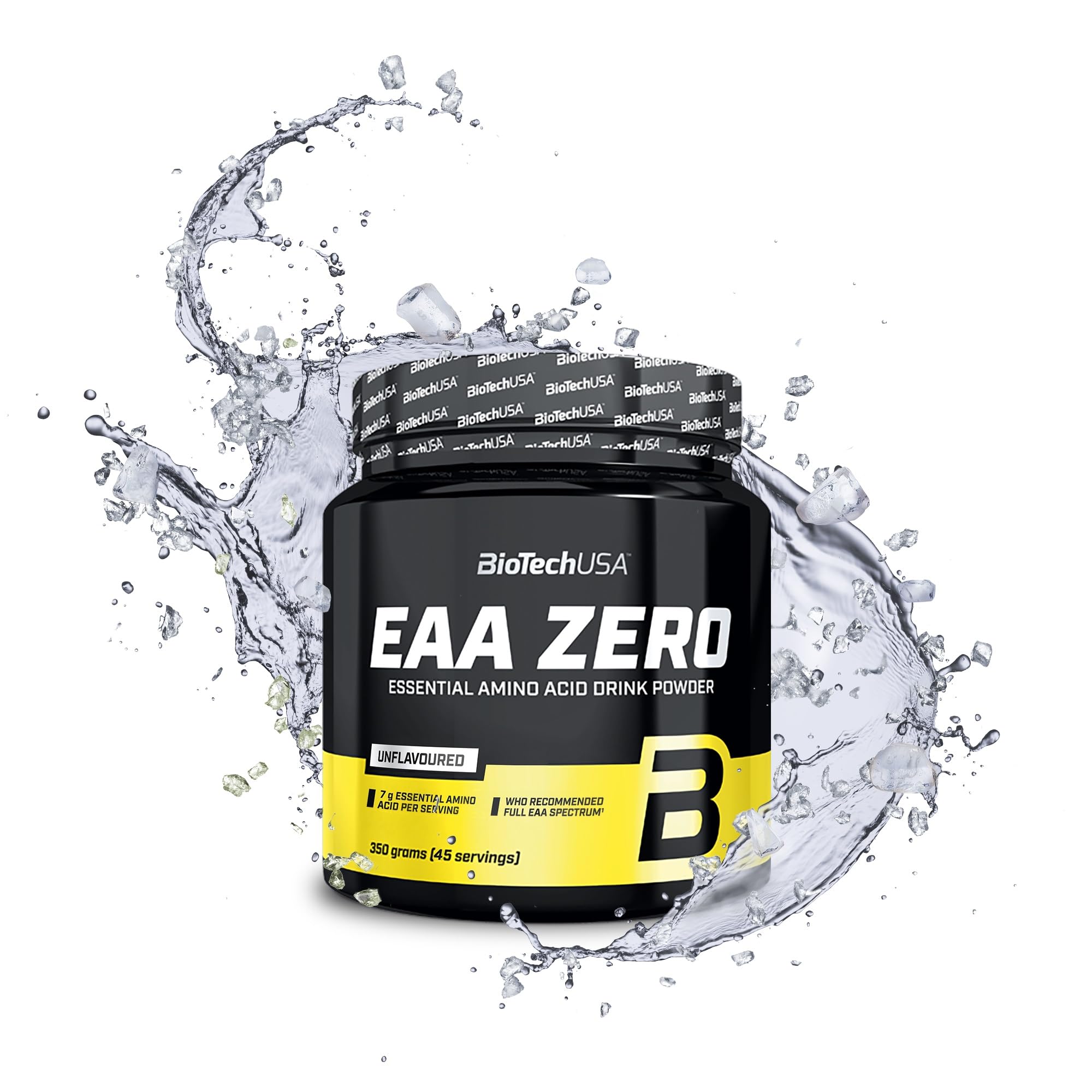BioTechUSA EAA Zero - Essential Amino Acid Power | 7160mg EAA/Serving | WHO Recommended Ratio | Sugar-Free, Gluten-Free, 350 g, Unflavoured