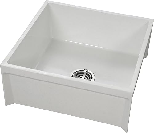 American Standard MSB2424100 Fiat - Lavabo de mopa de piedra moldeada, color blanco