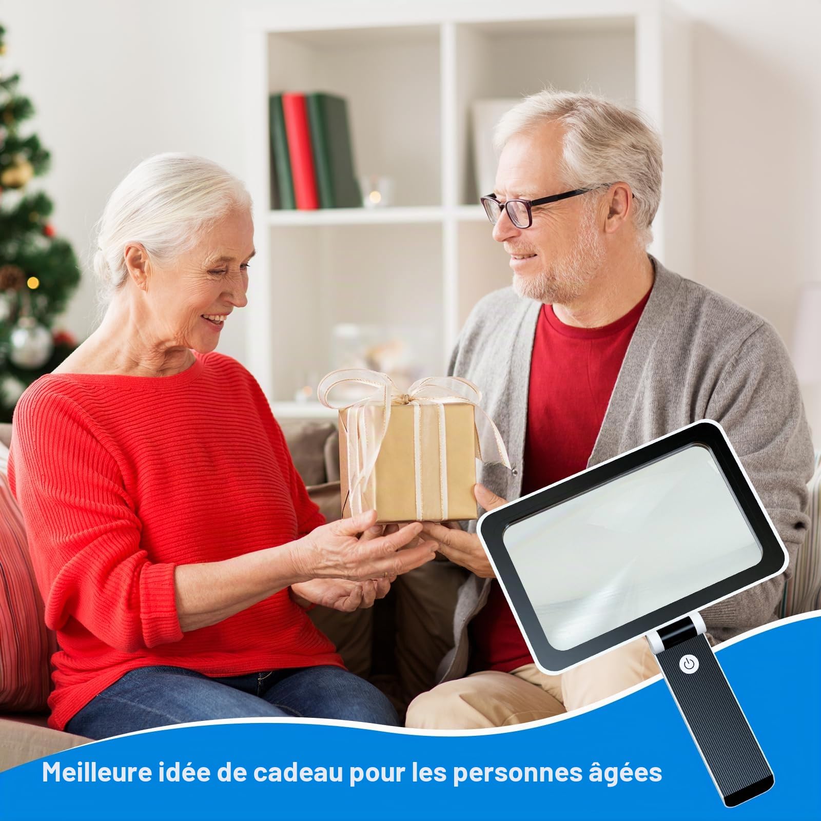 Loupe de Lecture avec Lumière 3x LED Ultra Lumineuses à Intensité Variable Pliable pour Personnes Âgées