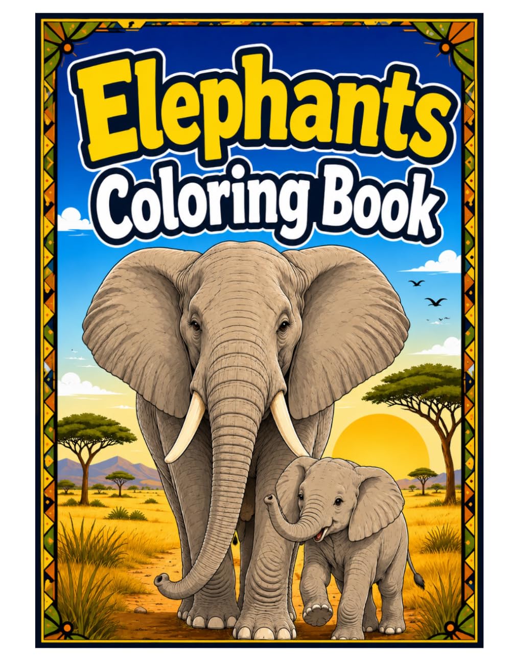 Elephants Coloring Book: Majestic Elephants and Beautiful Safari Adventures to Color