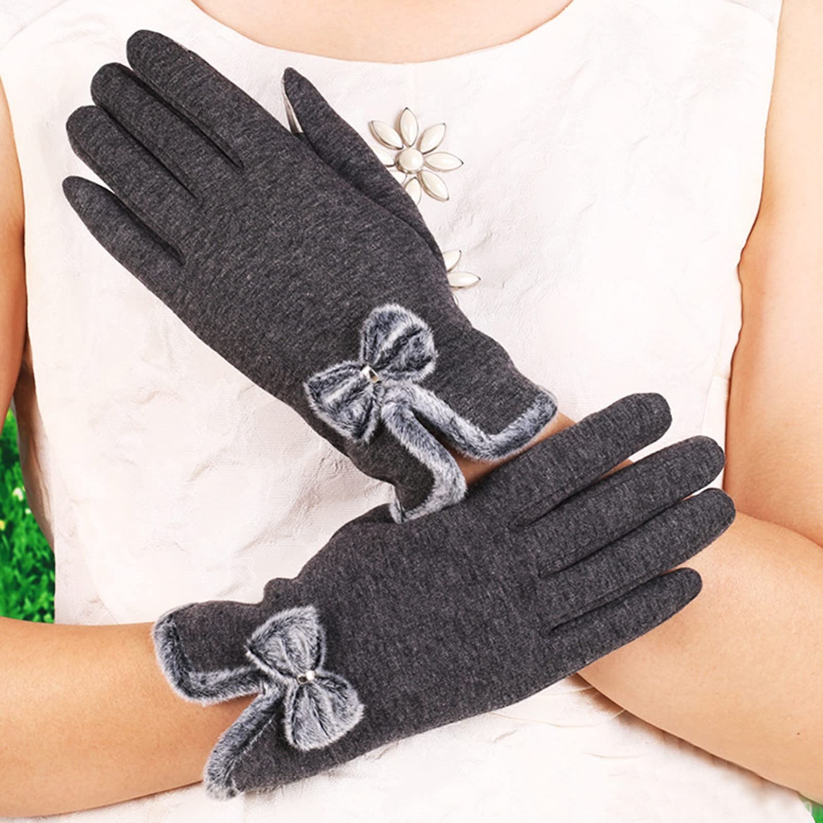 Emooqi Guanti Touch Screen, 2 Paia di Guanti Invernali Caldi a Maglia Guanti Sportivi in Lana Antivento per Donna Uomo Interno a - Prodotti Plus