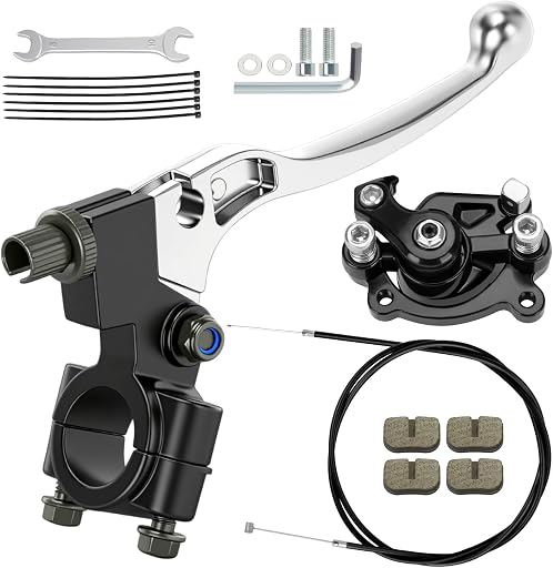Mini Bike Brake Lever Kit with Rear Brake Caliper Replacement for Coleman CT100U CC100X Baja Doodlebug DB30 Motovox MBX10 MBX11 Monster Mega Moto 80cc 105cc GMB100 Parts Minibike Brake Cable