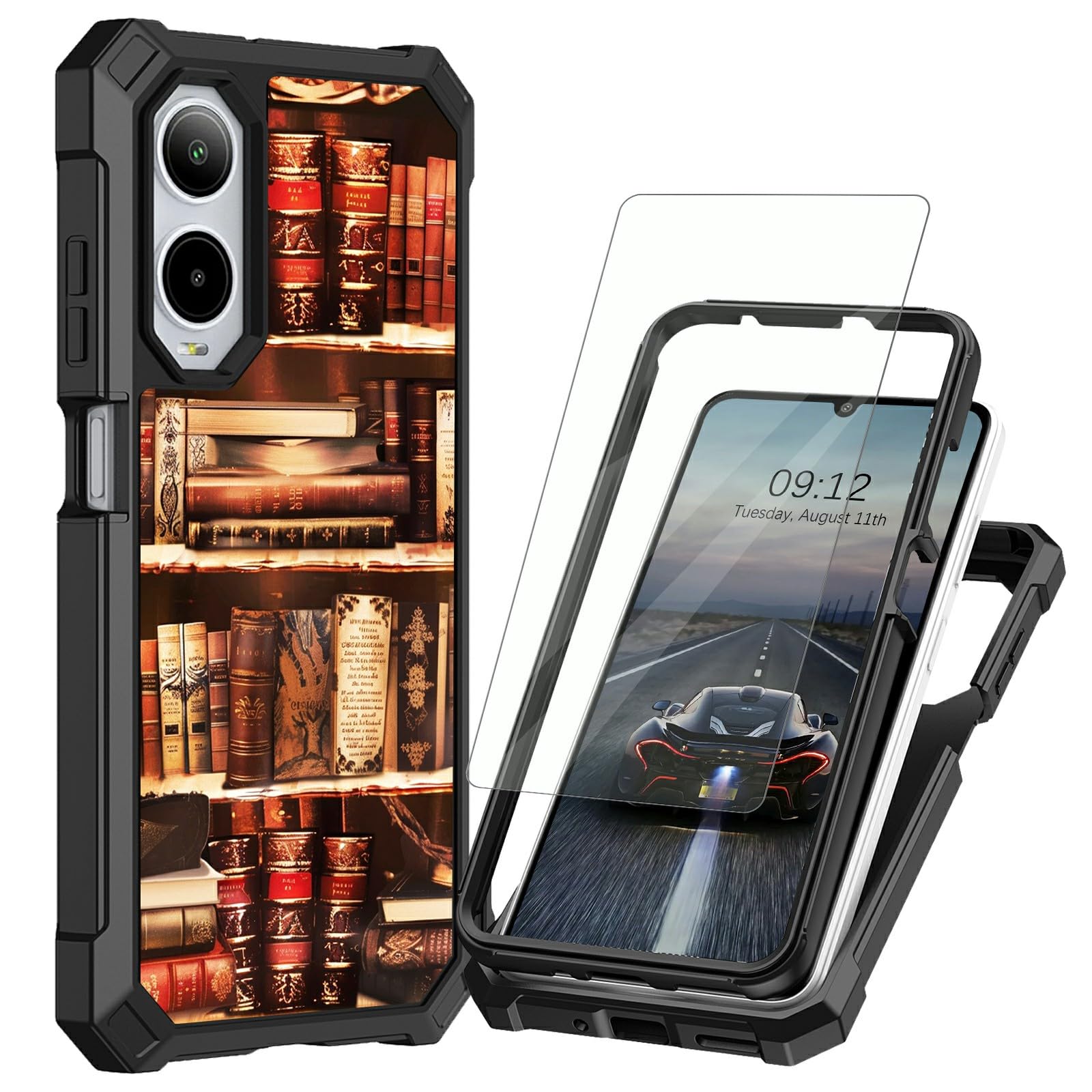 BEOTIWAD Case for Cricket Icon 6/for ATT Verge SL219A 6.5" with Screen Protector,Dual Layer Heavy Duty Hard PC+Soft TPU Shockproof Protection Cover