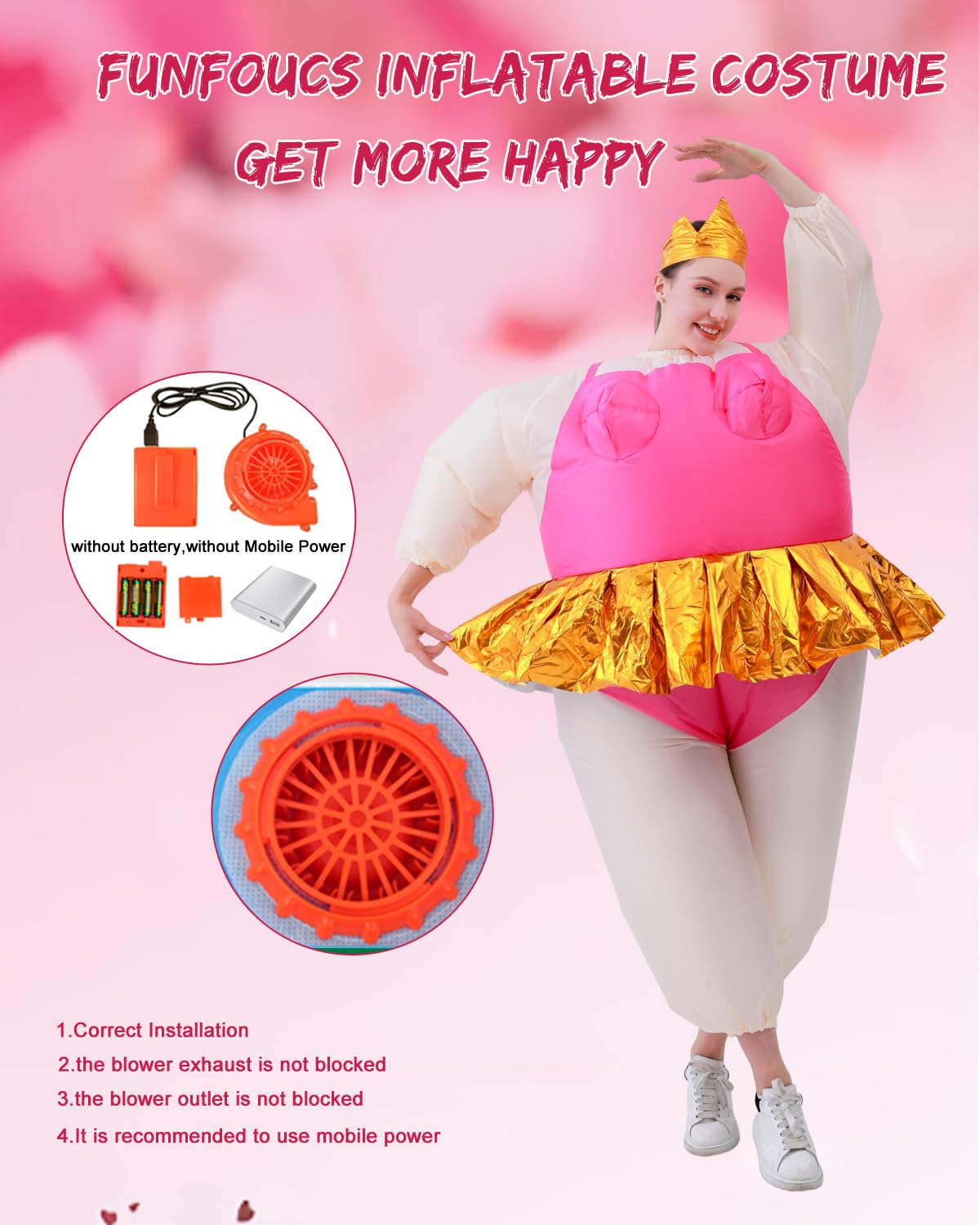 Costume balletto gonfiabile per adulti - Costume balletto unisex per Halloween e Carnevale per altezze 150-190 cm,Costume gonfiabile perfetto per feste, compleanni, ballet costume adult