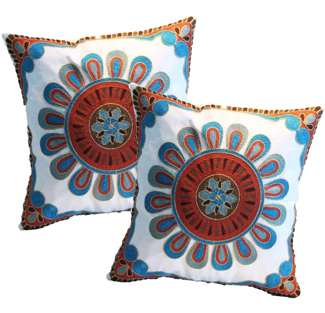 Amazon.co.jp: ネイビー ソファクッションカバー 18x18インチまたは