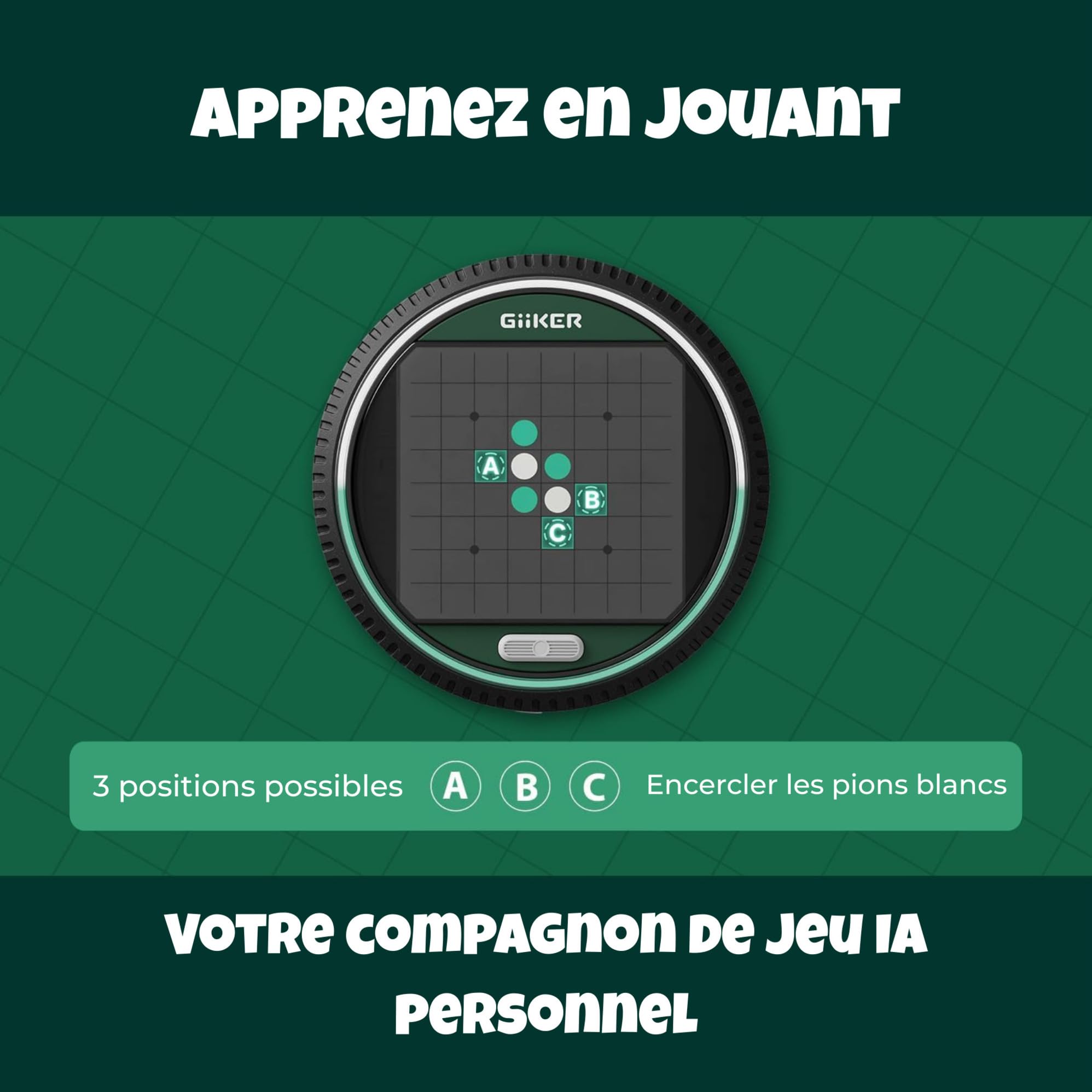GiiKER Super Reversi – Jeu de Plateau LED Fin 8x8 | Jeu de stratégie Reversi/Othello | IA Solo + 2 Joueurs | 500 Niveaux de difficulté | À partir de 6 Ans