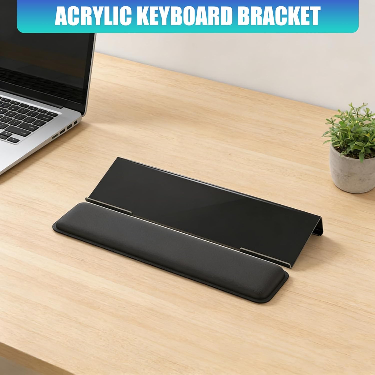 ordinarYone Ergonomic Shaped Acrylic Keyboard Stand with Wrist Pad For Comfortable Typing Angled And Wrist Relief In Gaming