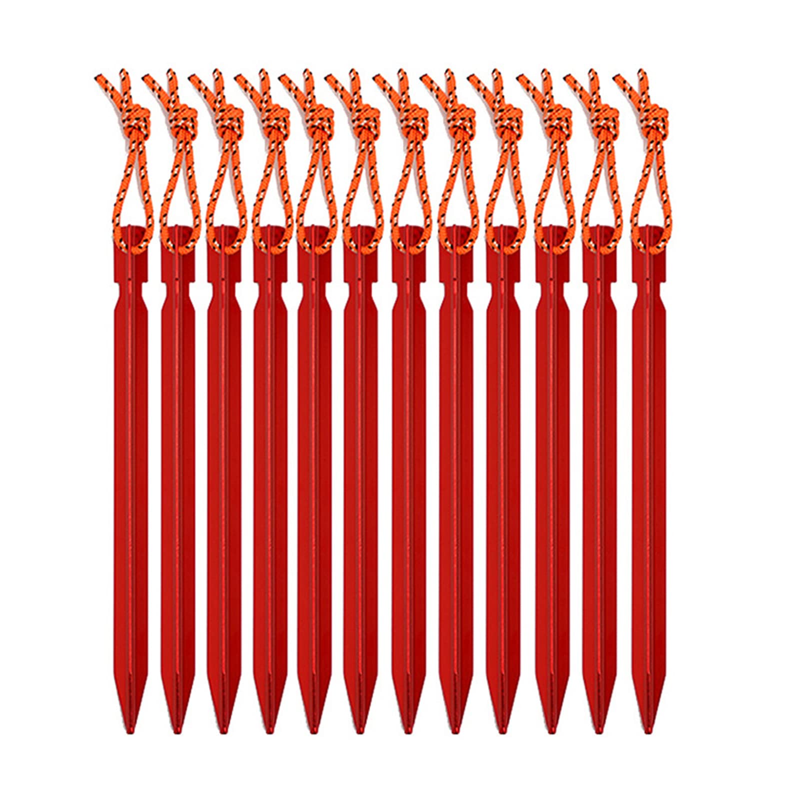 Confezione da 12 picchetti per tenda, picchetti per tenda, picchetti per tenda a forma di Y in lega di alluminio resistente, picchetti per tenda da campeggio, chiodo con corda riflettente per cam