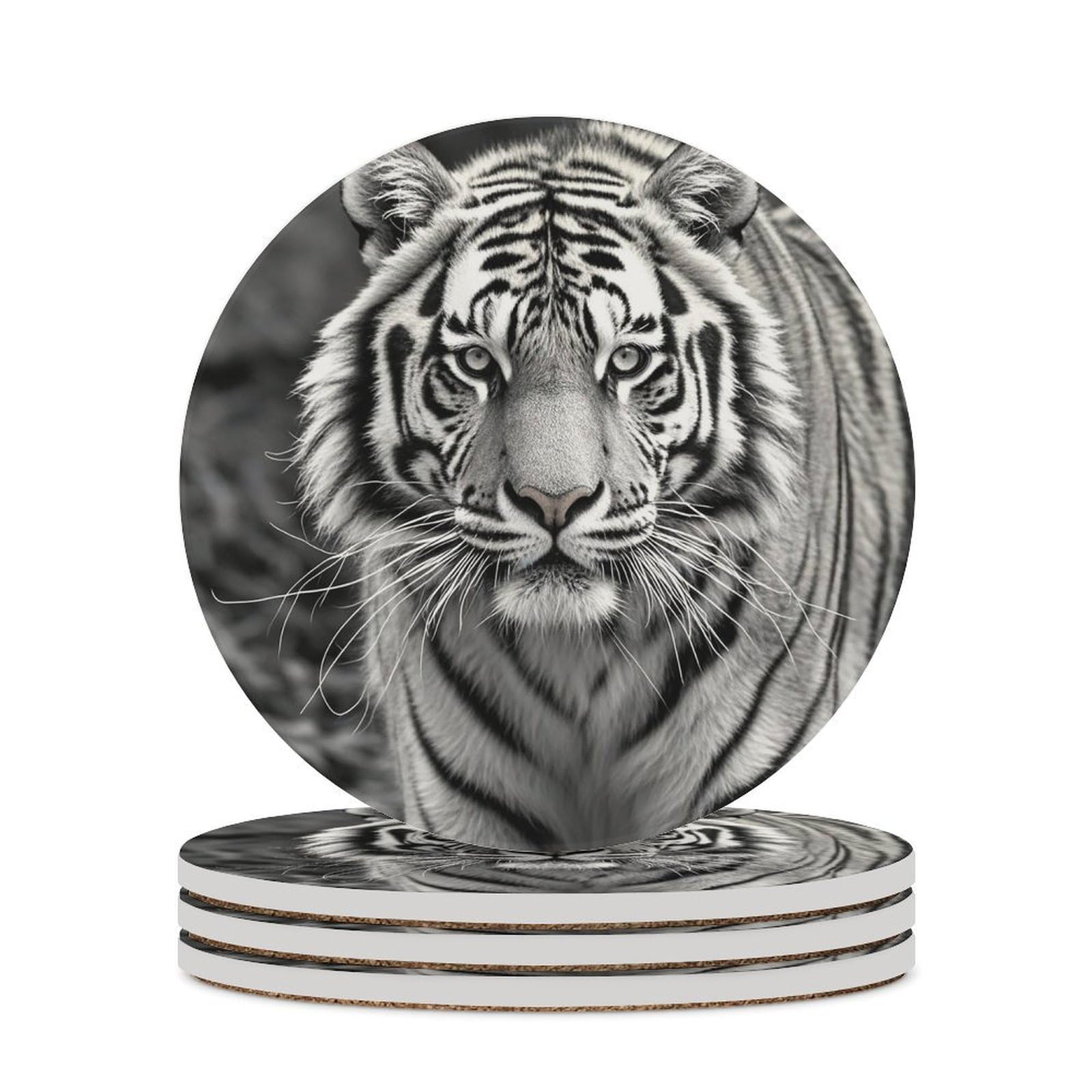 Dessous de verre pour tasses à café et apéritifs salon motif tigre chic