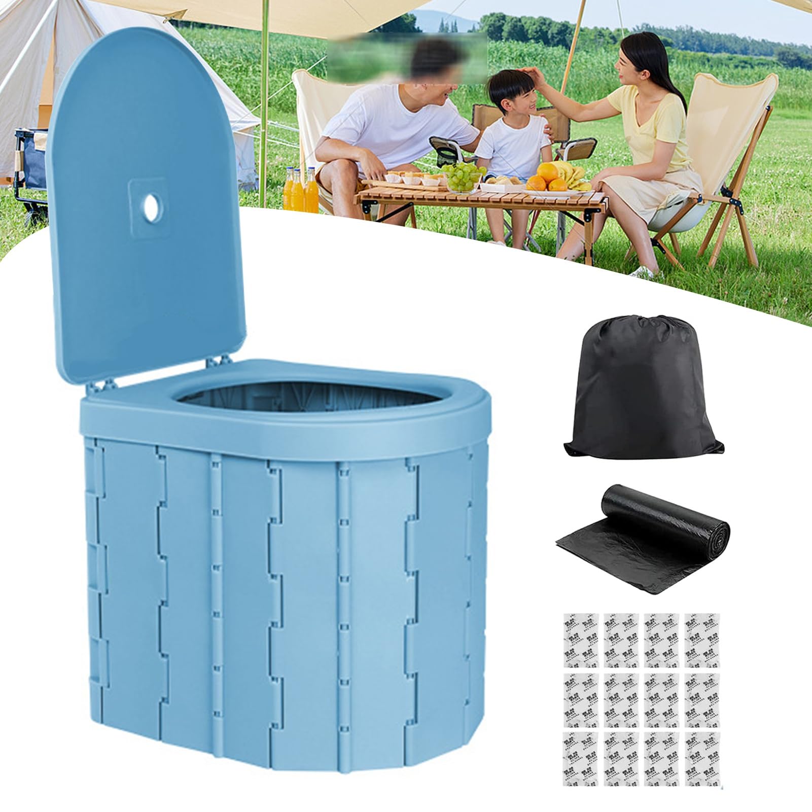 Upgrade Wysuwana przenośna toaleta dla dorosłych, Extra duża przenośna podróżna pływająca toaleta, Camping Wysokie toalety z pokrywą dla dorosłych i dzieci Kompaktowy nocnik